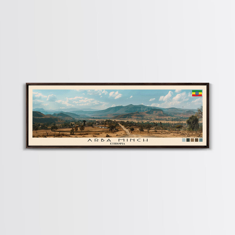 Arba Minch, Ethiopia Panoramic Canvas Print, Arba Minch, Ethiopia Painting, Ethiopia Art, Arba Minch Travel Poster, Travel Art, Housewarming Gift