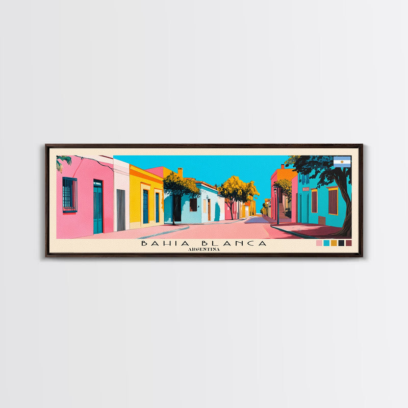 Bahia Blanca, Argentina Panoramic Canvas Print, Bahia Blanca, Argentina Painting, Argentina Art, Bahia Blanca Travel Poster, Travel Art, Guest Room Painting