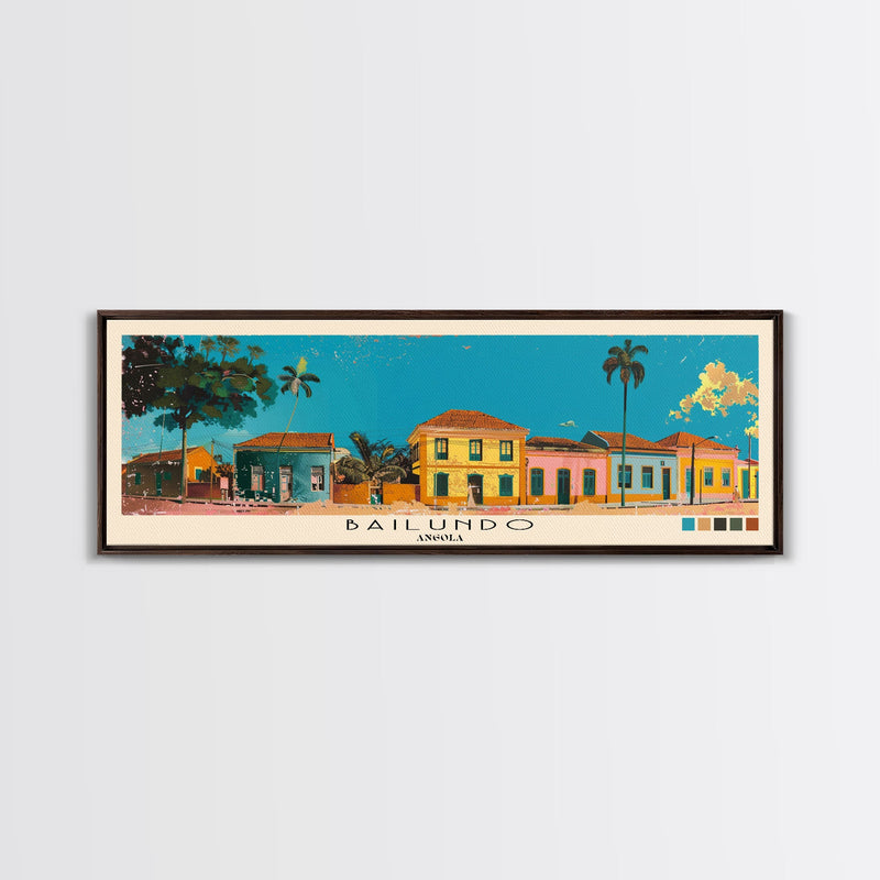 Bailundo, Angola Panoramic Canvas Print, Bailundo, Angola Painting, Angola Art, Bailundo Travel Poster, Travel Art, Vacation Gift