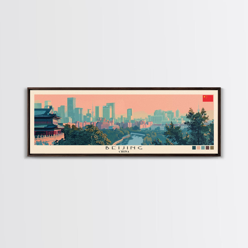 Beijing, China Panoramic Canvas Print, Beijing, China Painting, China Art, Beijing Travel Poster, Travel Art, Housewarming Gift