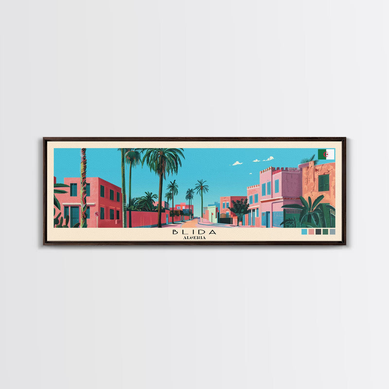 Blida, Algeria Panoramic Canvas Print, Blida, Algeria Painting, Algeria Art, Blida Travel Poster, Travel Art, Housewarming Gift