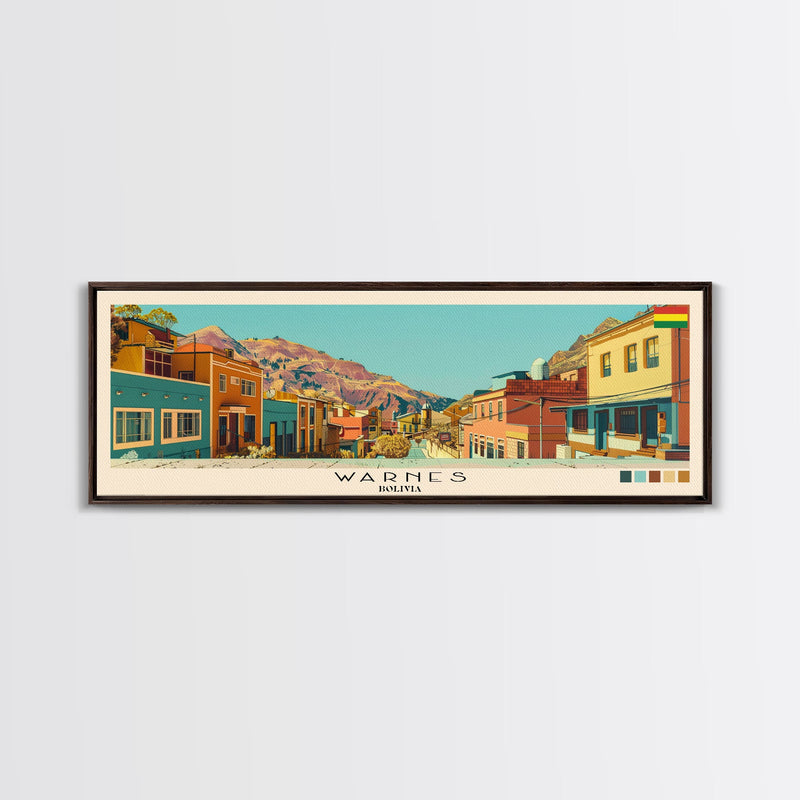 Warnes, Bolivia Panoramic Canvas Print, Warnes, Bolivia Painting, Bolivia Art, Warnes Travel Poster, Travel Art, Living Room Painting