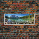 Photographic Panoramic of Banff National Park, Sunset Photography, National Park Art, Framed Canvas Print, Landscape Photography