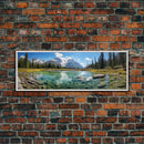 Photographic Panoramic of Banff National Park, Sunset Photography, National Park Art, Framed Canvas Print, Landscape Photography