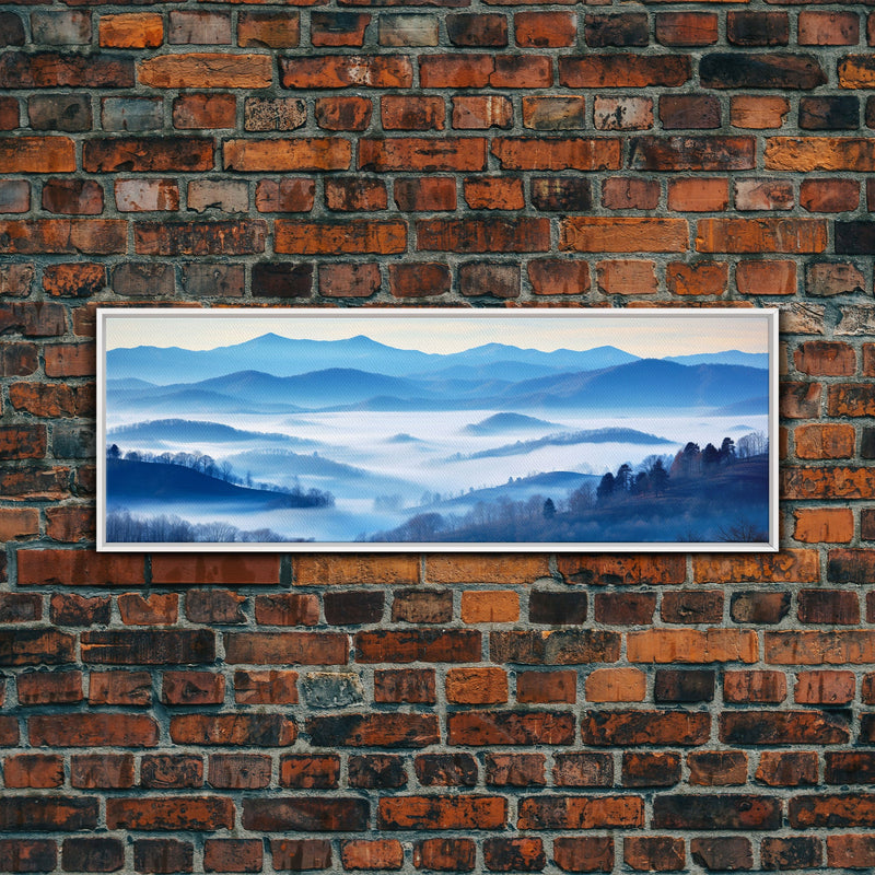 Blue Ridge Mountains Panoramic Wall Art, Bluebridge Mountains National Parkway, Beautiful Cabin Decor, Boho Photography Wall Art Print