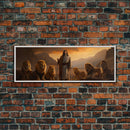 Jesus The Lion Of Judah, Framed Canvas Print, Christian Wall Art, Jesus and Lions, Oil Painting of Jesus