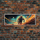 Trippy Space Astronaut Wall Art, Framed Canvas Print, Psychedelic Art, Trippy Art, Psychedelic Digital Art, Psychedelic Painting