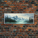Mountain Lake Wall Art, Oil Landscape Painting On Canvas - Large Gallery Wrapped Canvas Wall Art Prints With/Without Floating Frames