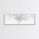 Panoramic Akron City Map, Ohio Art, Map Print, Minimalist Wall Art, Canvas Art, Housewarming Gift, Street Map Art, Closing Gift