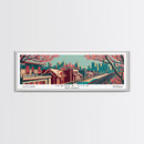 Jersey City New Jersey Panoramic Framed Canvas Print, Travel Poster, Mid Century Modern Art, Pop Art Style, Wall Decor, Office Art, Home Decor, Living Room Art