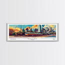 Dallas Texas Panoramic Wall Art Framed Canvas Print, Mid Century Modern Art, Pop Art Style, Travel Poster, Home Decor, Wall Hanging
