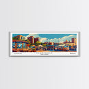 Madison Wisconsin Panoramic Painting, Mid Century Modern Framed Canvas Print, Retro Style Wall Art, Pop Art Travel Poster