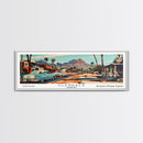 Glendale Arizona Panoramic Wall Art, Mid Century Modern Framed Canvas Print, Retro Pop Art Travel Poster, Home Decor, Office Wall Art, Gift Idea