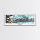 Memphis Tennessee Panoramic Wall Art, Mid Century Modern Framed Canvas Print, Retro Pop Art Travel Poster, Home Decor, Office Art, Gift Idea, Living Room Wall Hanging