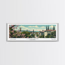 Concord California Panoramic Painting, Mid Century Modern Framed Canvas Print, Retro Pop Art Travel Poster, City Wall Decor, Office Decor