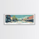 Gresham Oregon Panoramic Art, Mid Century Modern Framed Canvas Print, Retro Pop Art Travel Poster, Office Wall Decor