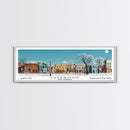 Lakewood New Jersey Panoramic Wall Art, Mid Century Modern Framed Canvas Print, Retro Pop Art Travel Poster, Living Room Art