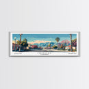 Menifee California Panoramic Wall Art, Mid Century Modern Framed Canvas Print, Retro Pop Art Travel Poster, Living Room Art
