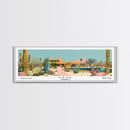 Mesa Arizona Panoramic Painting, Mid Century Modern Framed Canvas Print, Retro Pop Art Travel Poster, Office Wall Art