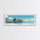 Providence Rhode Island Panoramic Wall Art, Mid Century Modern Framed Canvas Print, Retro Pop Art Travel Poster, City Art, Office Wall Decor, Living Room Art
