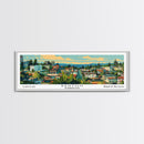 Renton Washington Panoramic Wall Art, Mid Century Modern Framed Canvas Print, Retro Pop Art Travel Poster, City Art, Office Wall Decor, Living Room Art