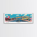 Sparks Nevada Panoramic Wall Art, Mid Century Modern Framed Canvas Print, Retro Pop Art Travel Poster, Living Room and Office Decor