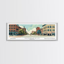 Springfield Illinois Panoramic Art, Mid Century Modern Framed Canvas Print, Retro Pop Art Travel Poster, Office Wall Art, Home Decoration