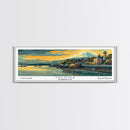 Tacoma Washington Panoramic Painting, Mid Century Modern Framed Canvas Print, Retro Pop Art Travel Poster, Wall Hanging for Home Decor