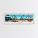 Victorville California Panoramic Art, Mid Century Modern Framed Canvas Print, Retro Pop Art Travel Poster, City Print, Living Room Decor