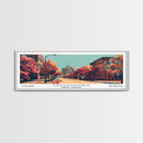 Greensboro North Carolina Panoramic Wall Art, Mid Century Modern Framed Canvas Print, Retro Pop Art Travel Poster, City Art, Living Room Decor, Home Office Decor