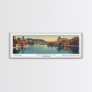 Knoxville Tennessee Panoramic Painting, Framed Canvas Print, Mid Century Modern Wall Art, Retro Pop Art Travel Poster, Cityscape Decor, Living Room Art, Office Wall Art
