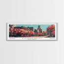 Winston-Salem North Carolina Panoramic Wall Art, Mid Century Modern Framed Canvas Print, Retro Pop Art Travel Poster, Cityscape Decor, Living Room Art