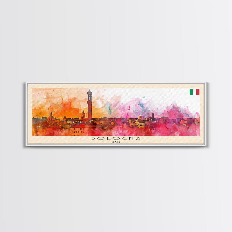 Bologna Italy Wall Art, Panoramic Travel Poster, Panoramic Framed Canvas Print, City Wall Art, Wall Hanging Home Decor, Travel Art