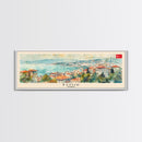 Izmir Turkey Travel Print Wall Art, Panoramic City Art, Travel Art, Wall Decor, Vacation Gift, Framed Canvas Print Or Metal Art