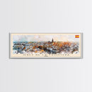 Jerez De La Frontera Spain Panoramic Travel Poster, Framed Canvas Print or Metal Wall Art, Travel Art, Home Decor, Panoramic Painting, Midcentury Art