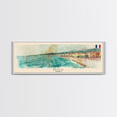 Nice France Travel Art, City Art, Framed Canvas Print or Metal Wall Art, Europe Travel Poster, Panoramic Wall Art, Extra Wide Wall Art