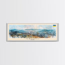 Ternopil Ukraine Panoramic Travel Poster, Framed Canvas Print or Metal Wall Art, Travel Art, Home Decor, Panoramic Painting, Midcentury Art