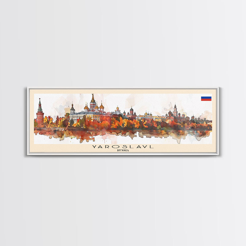 Yaroslavl Russia Wall Art, Panoramic Travel Poster, Panoramic Framed Canvas Print, City Wall Art, Wall Hanging Home Decor, Travel Art