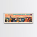 Belgrade Serbia Panoramic Travel Poster, Framed Canvas Print or Metal Wall Art, Travel Art, Home Decor, Panoramic Painting, Midcentury Art