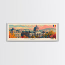 Bucharest Romania Wall Art, Panoramic Travel Poster, Panoramic Framed Canvas Print, City Wall Art, Wall Hanging Home Decor, Travel Art