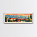 Granada Spain Panoramic Travel Poster, Framed Canvas Print or Metal Wall Art, Travel Art, Home Decor, Panoramic Painting, Midcentury Art