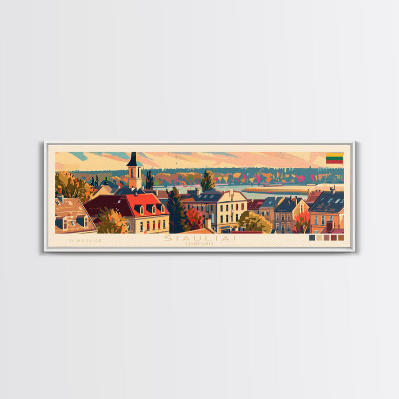 Å Iauliai Lithuania Travel Print Wall Art, Panoramic City Art, Travel Art, Wall Decor, Vacation Gift, Framed Canvas Print Or Metal Art