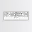 Panoramic London City Map, United Kingdom Art, Map Print, Minimalist Wall Art, Canvas Art, Housewarming Gift, Street Map Art, Closing Gift