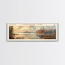 Amadjuak Lake Panoramic Framed Canvas Print, Lake House Decor, Minimalist Art, Travel Poster, Scenic View, Nature Wall Art