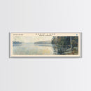 Badin Lake North Carolina Panoramic Framed Canvas Print, Lake House Art, Modern Decor, Travel Poster, Scenic View, Home Decoration