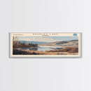Bradley Lake Wyoming Framed Canvas Print, Panoramic Lake House Decor, Wall Art, Travel Poster, Rustic Lake Painting, Nature Art