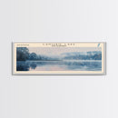 Canobie Lake New Hampshire Framed Canvas Print, Panoramic Lake House Art, Wall Art, Travel Poster, Modern Lake Painting, Nature Art