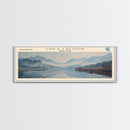 Chila Lagoon Framed Canvas Print, Panoramic Lake House Decor, Wide Wall Art, Travel Poster, Rustic Lake Painting, Home Decor