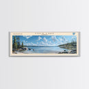 Cold Lake Framed Canvas Print, Lake House Art, Panoramic Wide Art, Travel Poster, Modern Lake Painting, Home Decor