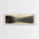 Cormorant Lake Framed Canvas Print, Lake House Decor, Panoramic Wide Art, Travel Poster, Rustic Lake Painting, Home Decor
